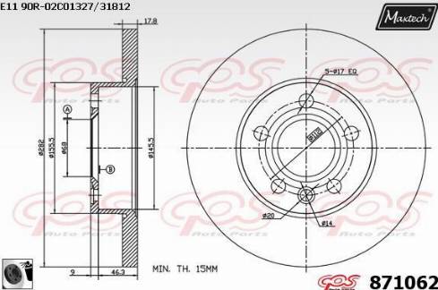 Maxtech 871062.0060 - Тормозной диск autospares.lv