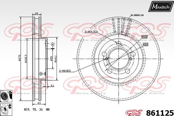 Maxtech 871062 - Тормозной диск autospares.lv