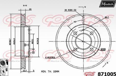 Maxtech 871005.6060 - Тормозной диск autospares.lv