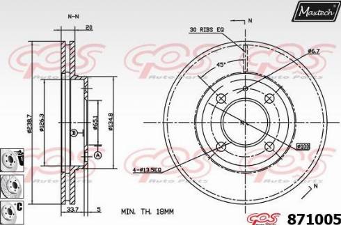 Maxtech 871005.6880 - Тормозной диск autospares.lv