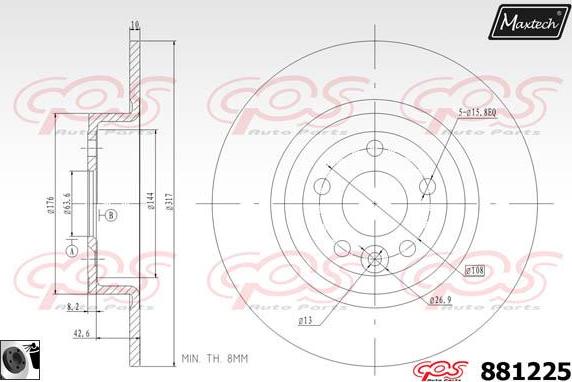 Maxtech 871005 - Тормозной диск autospares.lv