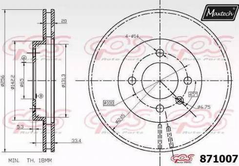 Maxtech 871007.0000 - Тормозной диск autospares.lv