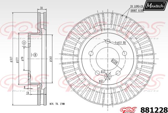 Maxtech 871007 - Тормозной диск autospares.lv