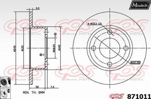 Maxtech 871011.6060 - Тормозной диск autospares.lv