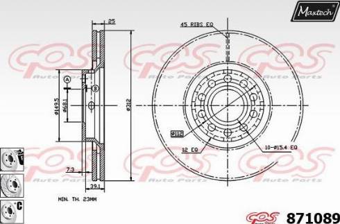 Maxtech 871089.6980 - Тормозной диск autospares.lv