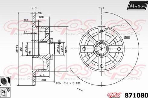 Maxtech 871080.6060 - Тормозной диск autospares.lv