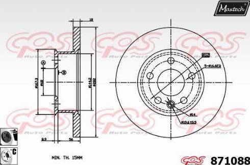 Maxtech 871088.6060 - Тормозной диск autospares.lv