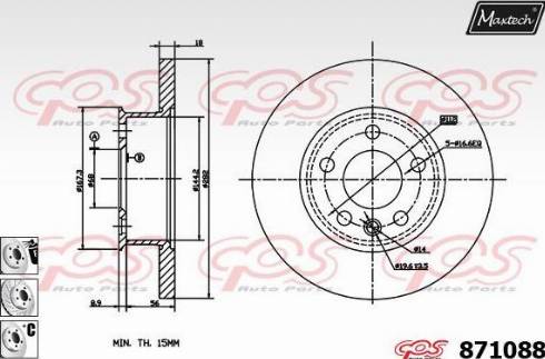 Maxtech 871088.6880 - Тормозной диск autospares.lv