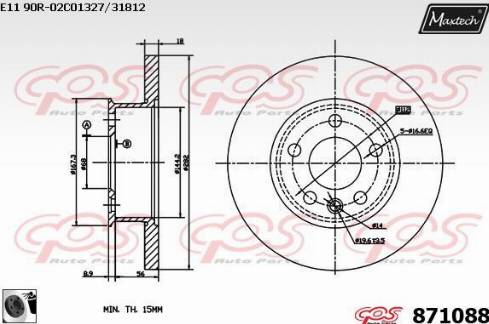 Maxtech 871088.0060 - Тормозной диск autospares.lv