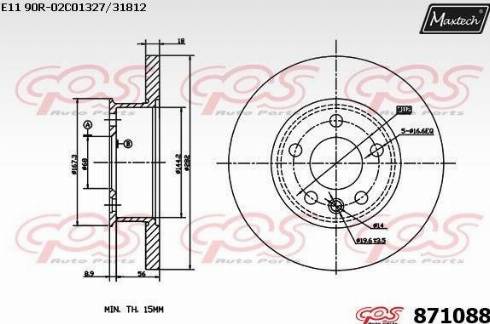 Maxtech 871088.0000 - Тормозной диск autospares.lv