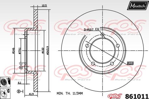 Maxtech 871083 - Тормозной диск autospares.lv