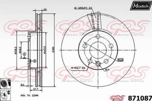 Maxtech 871087.6060 - Тормозной диск autospares.lv