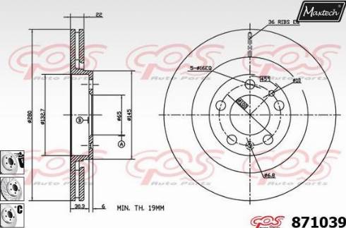 Maxtech 871039.6980 - Тормозной диск autospares.lv