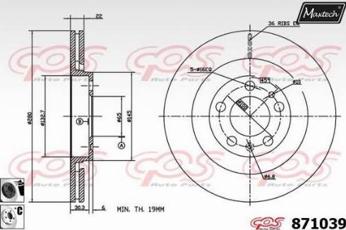 Maxtech 871039.6060 - Тормозной диск autospares.lv