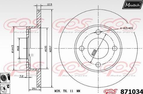 Maxtech 871034.6060 - Тормозной диск autospares.lv