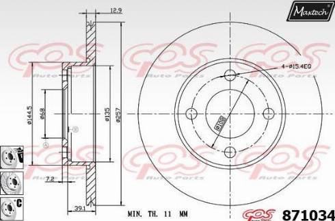 Maxtech 871034.6980 - Тормозной диск autospares.lv