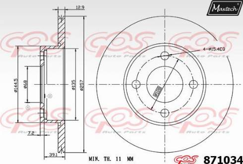 Maxtech 871034.0000 - Тормозной диск autospares.lv