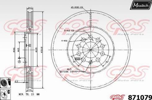 Maxtech 871079.6060 - Тормозной диск autospares.lv