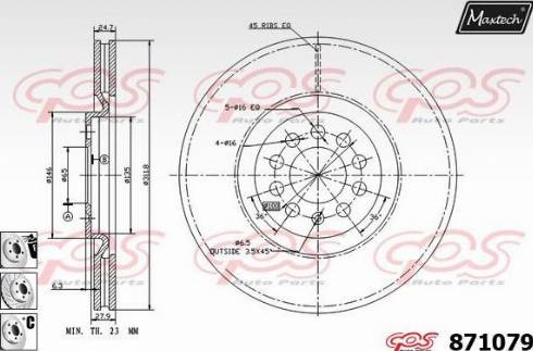 Maxtech 871079.6880 - Тормозной диск autospares.lv