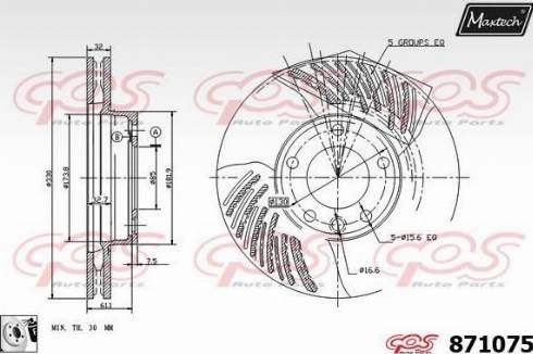 Maxtech 871075.0080 - Тормозной диск autospares.lv