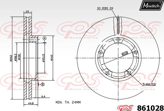 Maxtech 871075 - Тормозной диск autospares.lv