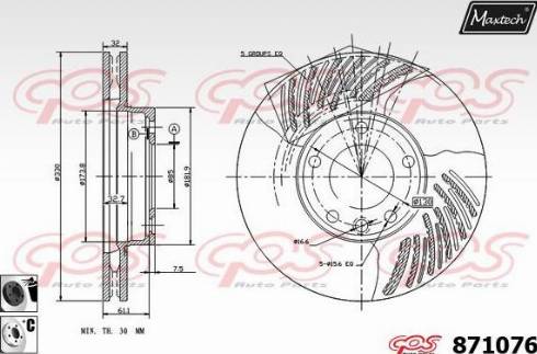 Maxtech 871076.6060 - Тормозной диск autospares.lv