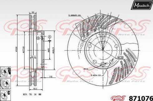 Maxtech 871076.6880 - Тормозной диск autospares.lv