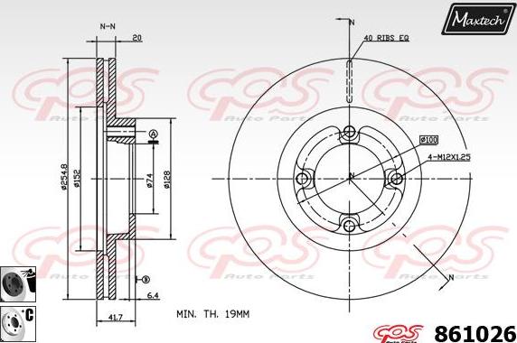 Maxtech 871076 - Тормозной диск autospares.lv