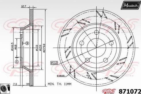 Maxtech 871072.0060 - Тормозной диск autospares.lv