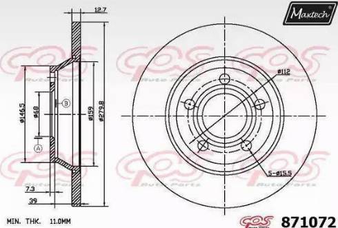 Maxtech 871072.6880 - Тормозной диск autospares.lv