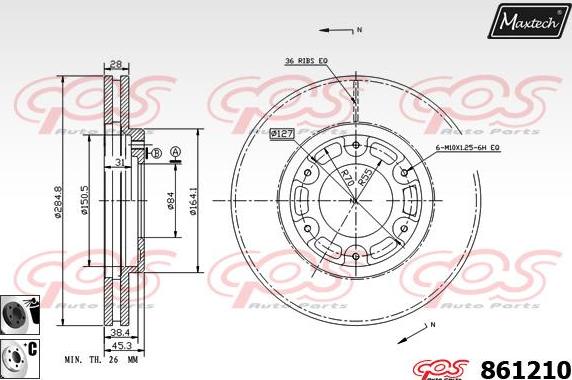 Maxtech 871072 - Тормозной диск autospares.lv