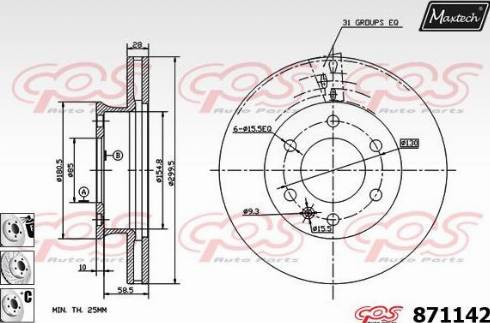 Maxtech 871142.6980 - Тормозной диск autospares.lv