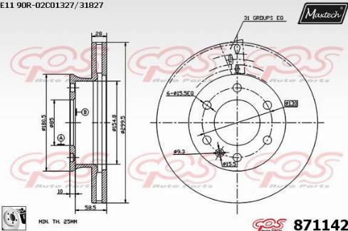 Maxtech 871142.0080 - Тормозной диск autospares.lv