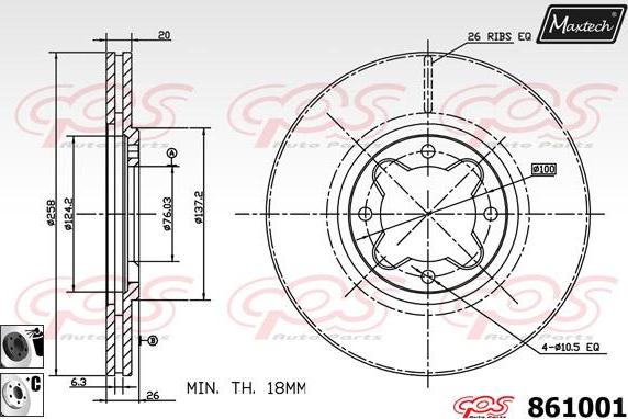 Maxtech 871147 - Тормозной диск autospares.lv