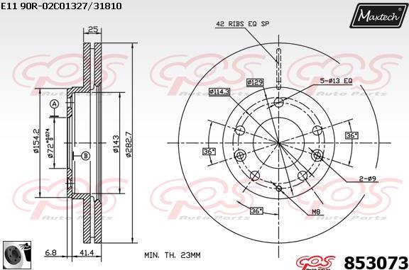 Maxtech 871159 - Тормозной диск autospares.lv