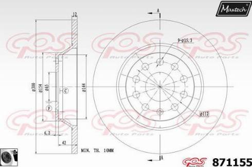 Maxtech 871155.0060 - Тормозной диск autospares.lv