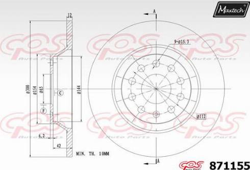 Maxtech 871155.0000 - Тормозной диск autospares.lv