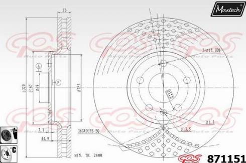 Maxtech 871151.6060 - Тормозной диск autospares.lv