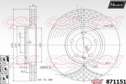 Maxtech 871151.6880 - Тормозной диск autospares.lv