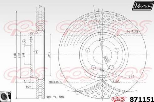 Maxtech 871151.0060 - Тормозной диск autospares.lv