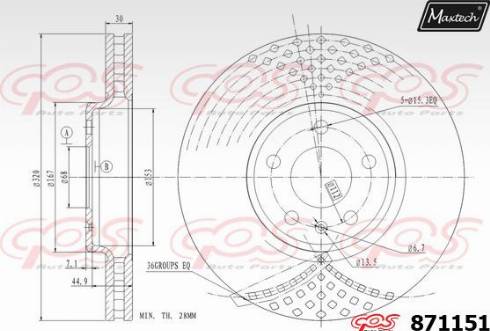 Maxtech 871151.0000 - Тормозной диск autospares.lv