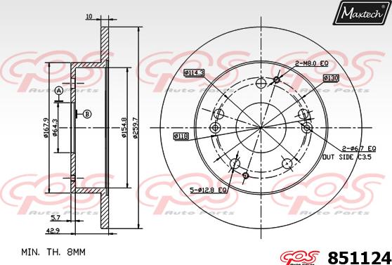 Maxtech 871151 - Тормозной диск autospares.lv