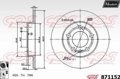 Maxtech 871152.6060 - Тормозной диск autospares.lv