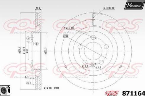 Maxtech 871164.0060 - Тормозной диск autospares.lv