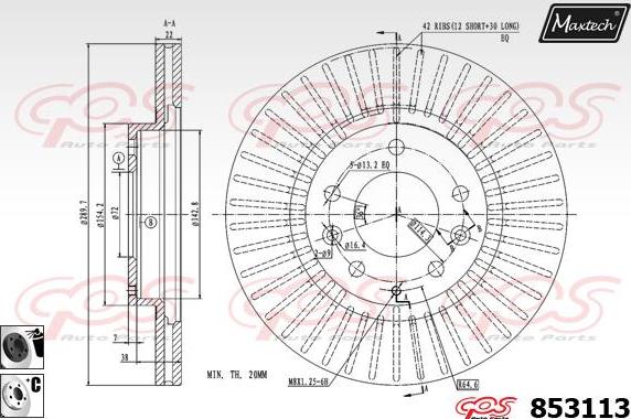 Maxtech 871164 - Тормозной диск autospares.lv