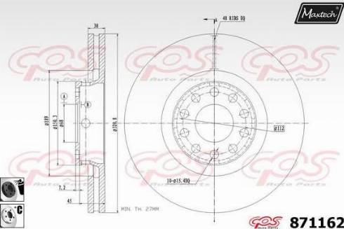 Maxtech 871162.6060 - Тормозной диск autospares.lv