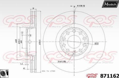 Maxtech 871162.0060 - Тормозной диск autospares.lv