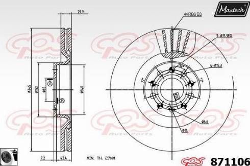 Maxtech 871106.0060 - Тормозной диск autospares.lv