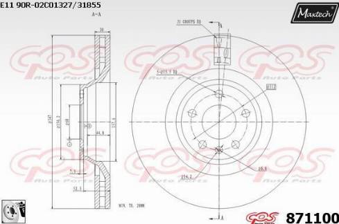 Maxtech 871100.0080 - Тормозной диск autospares.lv