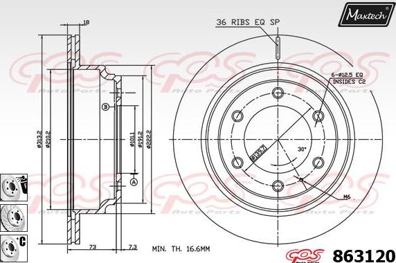 Maxtech 871100 - Тормозной диск autospares.lv